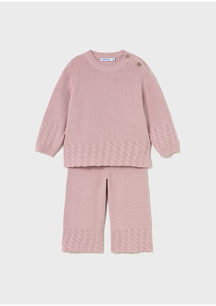 Pembe Kız Bebek Triko Takım 2592