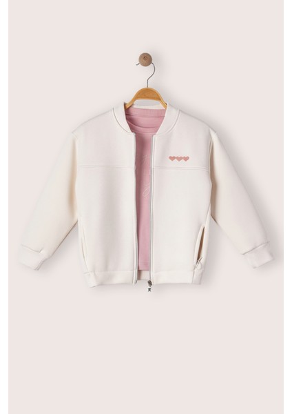 Kız Çocuk 3’lü Şardonlu Eşofman Takımı – Şardonlu Hırka & Sweatshirt & Geniş Paça Alt modelleri