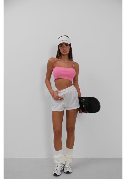 Ince Askılı Crop Top