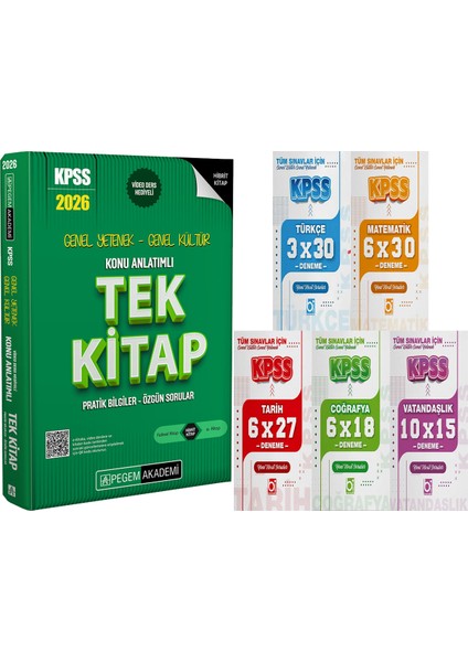 2026 Kpss Genel Yetenek Genel Kültür Konu Anlatımlı Tek Kitap - 5 Ders 31 Deneme