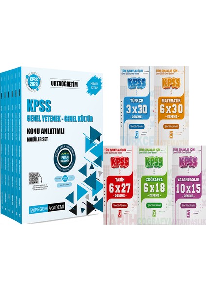 2026 Kpss Ortaöğretim Konu Modüler Set (6 Kitap) - 5 Ders 31 Deneme
