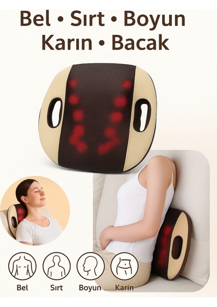 Isıtmalı 3D Yoğurma Masaj Yastığı – Bel, Sırt, Boyun Çok Amaçlı Kullanım Bacak, Ev/ofis/araç fiyatları