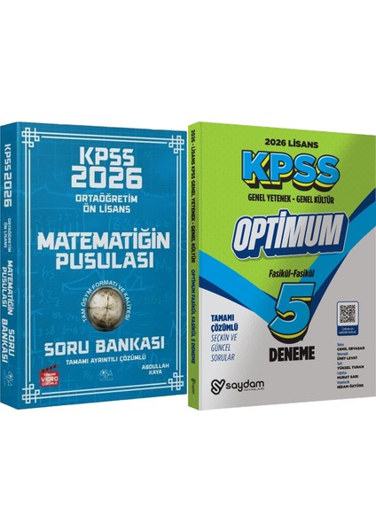 2026 Kpss Lise Ortaöğretim Ön Lisans Matematiğin Pusulası Soru Bankası Çözümlü Burak Almasulu + Lisans Optimum 5 Deneme