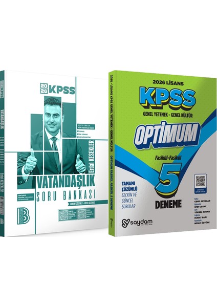 2026 Kpss Vatandaşlık Tamamı Çözümlü Soru Bankası + Lisans Optimum 5 Deneme