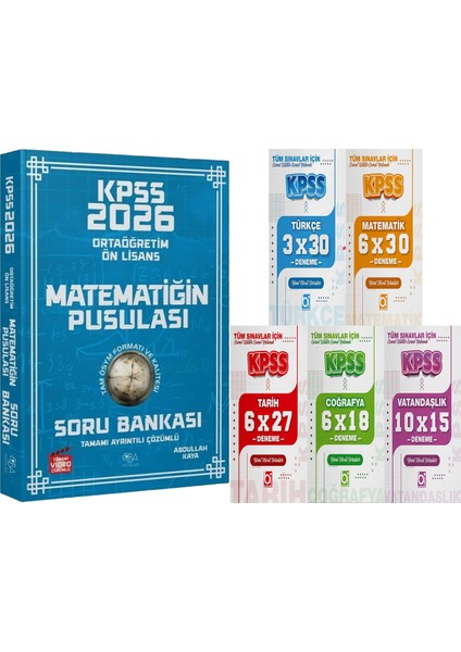 2026 Kpss Lise Ortaöğretim Ön Lisans Matematiğin Pusulası Soru Bankası Çözümlü Burak Almasulu + 5 Ders 31 Deneme