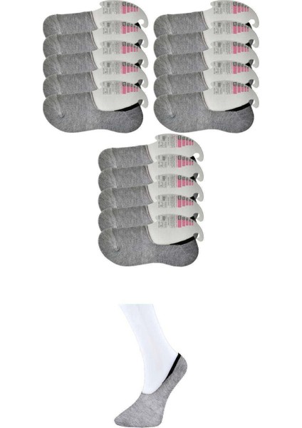 Gri Kadın Babet Çorap 15 Çift