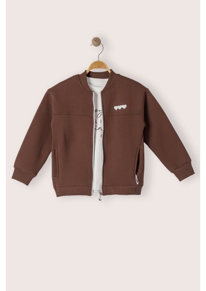 Kız Çocuk 3’lü Şardonlu Eşofman Takımı – Şardonlu Hırka & Sweatshirt & Geniş Paça Alt modelleri