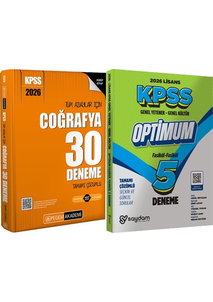 2026 Kpss Tüm Adaylar Için Coğrafya 30 Deneme Çözümlü - Lisans Optimum 5 Deneme