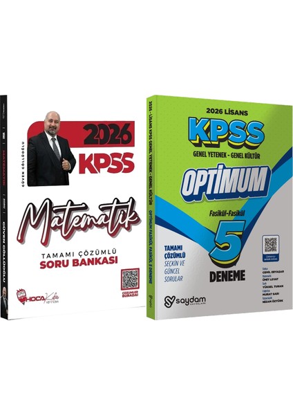 2026 Kpss Matematik Soru Bankası Çözümlü Güven Göllüoğlu + Lisans Optimum 5 Deneme