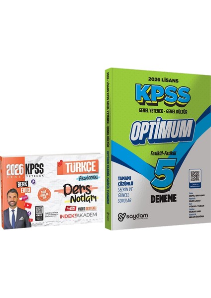 2026 Kpss Türkçe Akademisi Video Ders Notları + Lisans Optimum 5 Deneme