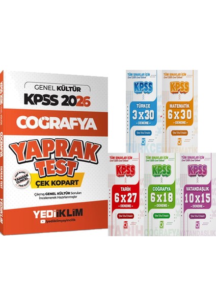 2026 Kpss Genel Kültür Coğrafya Çek Kopart Yaprak Test + 5 Ders 31 Deneme