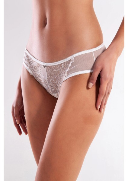 Golshan Gaspara Mini Slip, Kadın Güpürlü Tüllü Ekru Normal Kesim Külot fiyatları