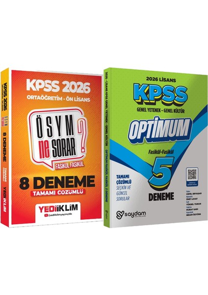2026 Kpss Ösym Ne Sorar Ortaöğretim Ön Lisans Çözümlü Fasikül 8 Deneme + Lisans Optimum 5 Deneme