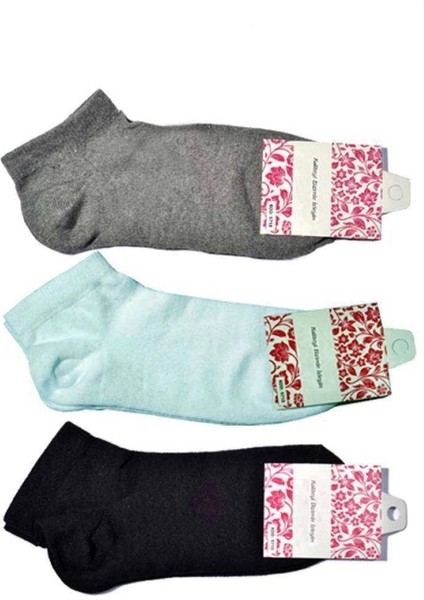 Siyah Gri ve Beyaz Kadın Bilek Çorap 12 Çift modelleri