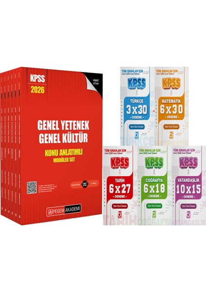 2026 Kpss Genel Yetenek Genel Kültür Lisans Konu Modüler Set - (6 Kitap) - 5 Ders 31 Deneme