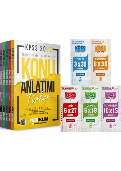 2026 Kpss Genel Yetenek - Genel Kültür Konu Anlatımı Modüler Set (5 Kitap) + 5 Ders 31 Deneme
