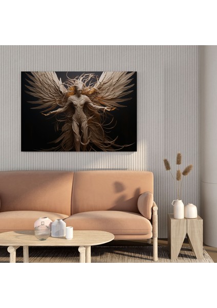 Rahatlatıcı Melek Heykeli Kanvas Tablo - Ruhani Duvar Dekorasyonu Ev Dekorasyonu Kanatlar Kanvas Duvar Sanatı modelleri