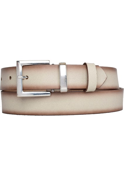 %100 Hakiki Deri, Gümüş Takım Tokalı 3 cm Vizon Kadın Kemeri; Elbise, Pantolon Kemeri=3cm-Kdn-48