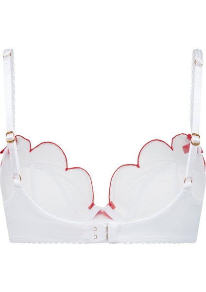 Lorna Plunge Destekli Beyaz Kırmızı Tül Sütyen - Güçlü Destek & Şık Işlemeler fiyatları