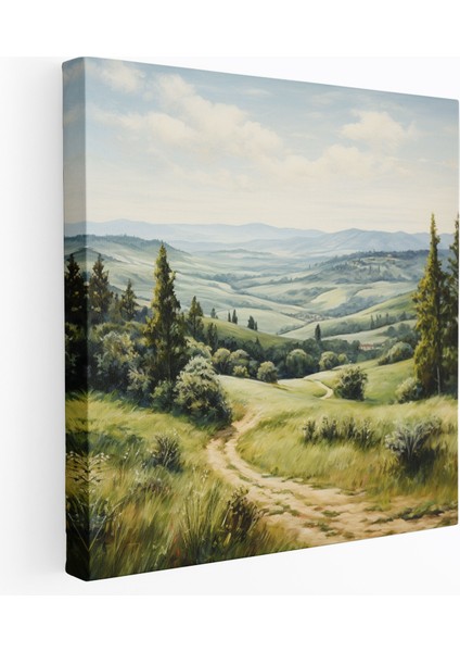 Yeşil Çam Kanvas Tablo - Izlenimci Yağlı Boya Duvar Sanatı Kanvas Tablo