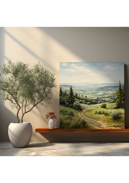 Yeşil Çam Kanvas Tablo - Izlenimci Yağlı Boya Duvar Sanatı Kanvas Tablo fiyatları