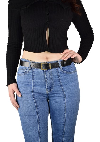 %100 Hakiki Deri, Gold Takım Tokalı 3 cm Siyah Kadın Kemeri; Elbise, Pantolon Kemeri=3cm-Kdn-47 fırsatları