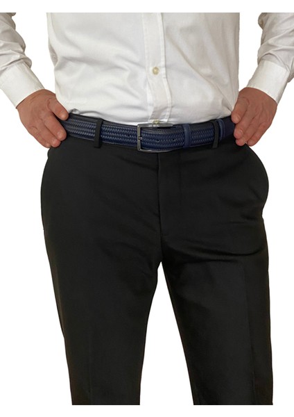 %100 Hakiki Deri, 3'lü Set Siyah, Lacivert, Tosado, Örgü Baskılı Kumaş Pant. Kemeri 3.5 Cm_örgü.bas indirimleri