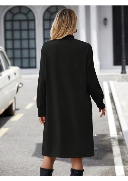 Kadın Uzun Kollu Balıkçı Yaka Kısa Şardonlu Dalgıç Elbise fiyatları