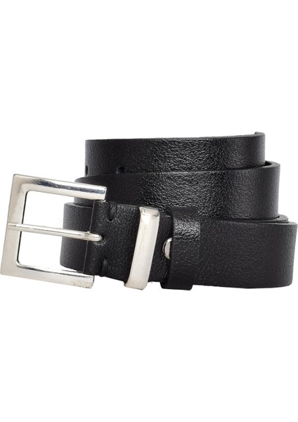 %100 Hakiki Deri, Gümüş Takım Tokalı 3 cm Siyah Kadın Kemeri; Elbise, Pantolon Kemeri=3cm-Kdn-48