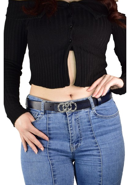 %100 Hakiki Deri, Gümüş Örgü Tokalı 3 cm Lacivert Kadın Kemeri; Elbise, Pantolon Kemeri=3cm-Kdn-46 fiyatları