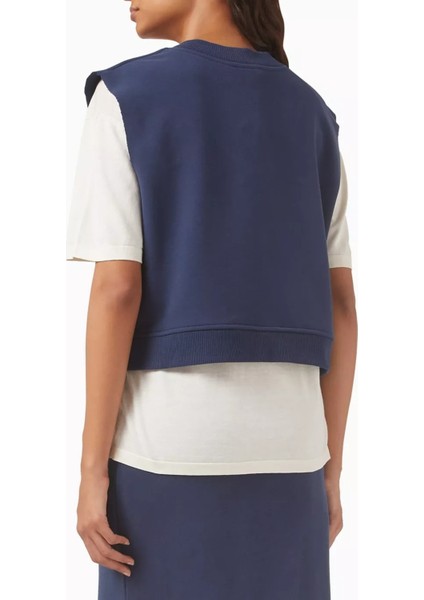 French Terry Crop Yelek, V Yaka, Ağırlıklı Kumaş ve Katmanlı Kullanıma Uygun modelleri