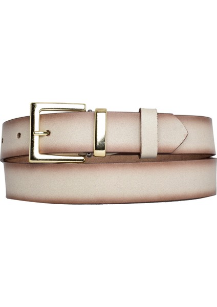 %100 Hakiki Deri, Gold Takım Tokalı 3 cm Vizon Kadın Kemeri; Elbise, Pantolon Kemeri=3cm-Kdn-47