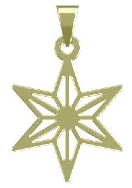 14 Ayar Altın Yıldız Kolye Ucu 0.5 Gr, KC15423 Kodlu