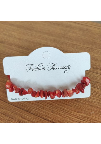 Kırmızı Mercan Doğal Taş Bileklik 12586 fiyatları