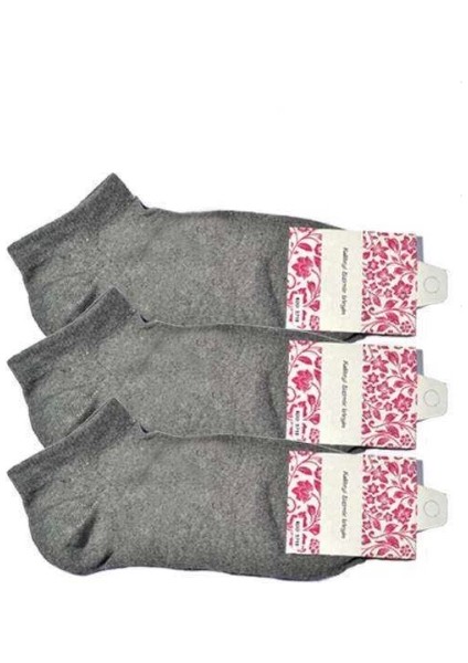 Gri Kadın Bilek Çorap 3 Çift