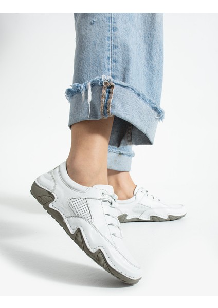 Dasenk Kadın Hakiki Deri Beyaz Spor Ayakkabı fırsatları