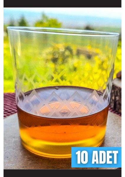 Plastik Viski Bardağı 10 Adet - Yuvarlak Tabanlı Sert Plastik Bardak