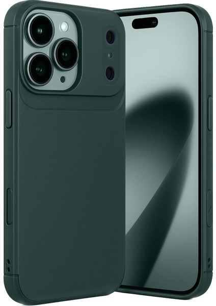 Apple iPhone 17 Pro Karbon Kaplama Auto Focus Kılıf - Sportif&profesyonel Stil - Koyu Yeşil modelleri