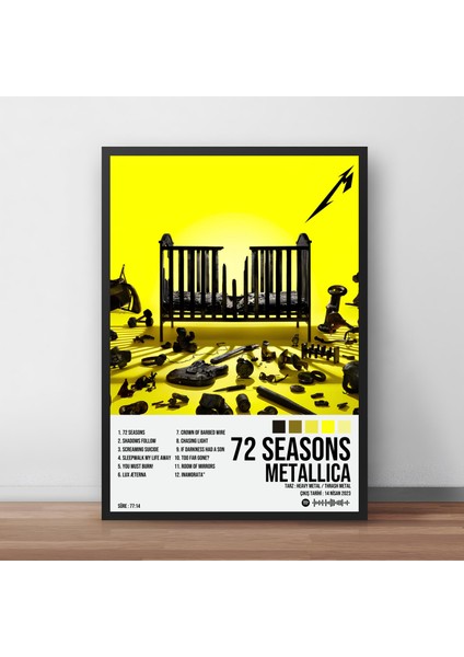 Metallica - 72 Seasons Albüm Spotify Çerçeveli Poster Tablo