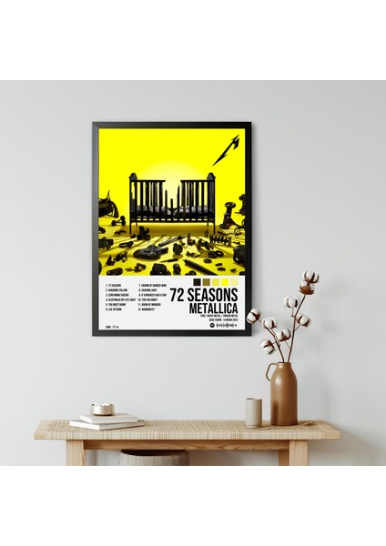 Metallica - 72 Seasons Albüm Spotify Çerçeveli Poster Tablo modelleri