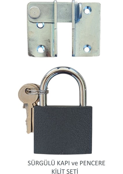 Sürgülü Kapı ve Pencere Kilit Seti, Asma Kilit ve Montaj Vidalarıyla fiyatları