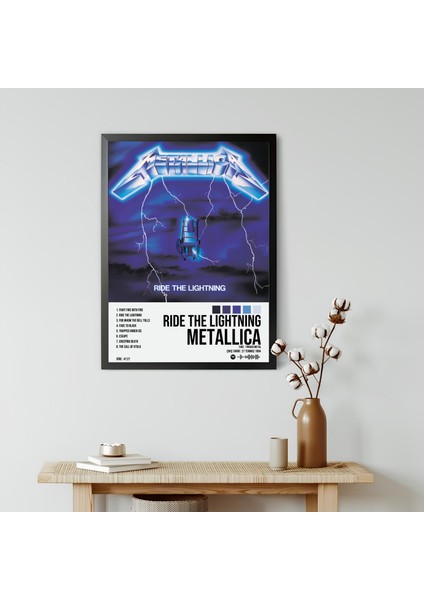 Metallica - Ride The Lightning Albüm Albüm Spotify Çerçeveli Poster Tablo modelleri