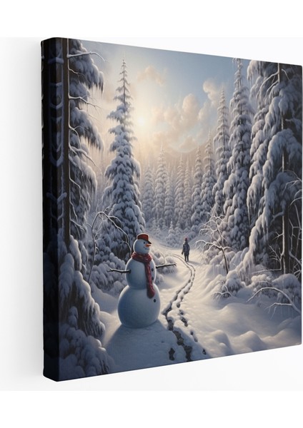 Kardan Adam Kış Harikası Duvar Sanatı - Ev Dekorasyonu Kanvas Tablo