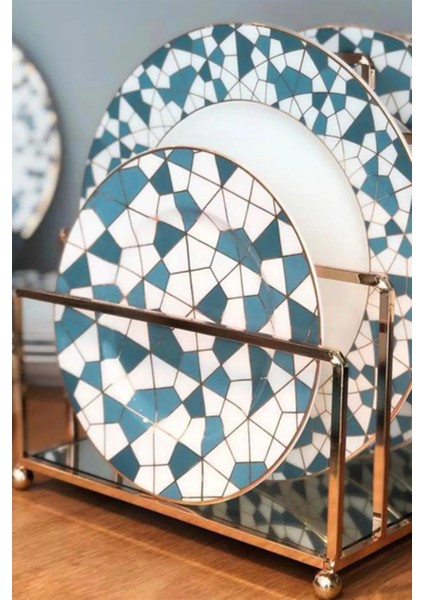 Geo Porselen Dessert Tabak Seti, 6 Parça fırsatları