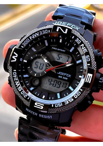 Çelik Kordon Dijital ve Analog 2 Yıl Garantili 3 Atm Suya Dayanıklı Erkek Kol Saati JOE2.LC05 fiyatları