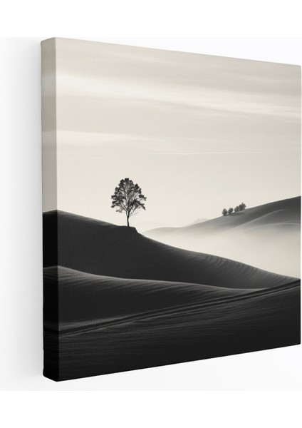 Şafak Kanvas Tablo - Minimalist Siyah Beyaz Fotoğrafçılık - Şafak Tepeler Duvar Sanatı Minimalist Fotoğrafçılık