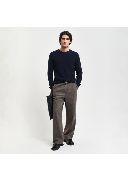 Erkek Lacivert Regular Fit Bisiklet Yaka Kazak fırsatları