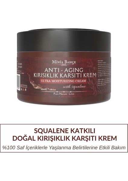Doğal Anti-Age I Krem, %100 Doğal ve Saf, 50ML