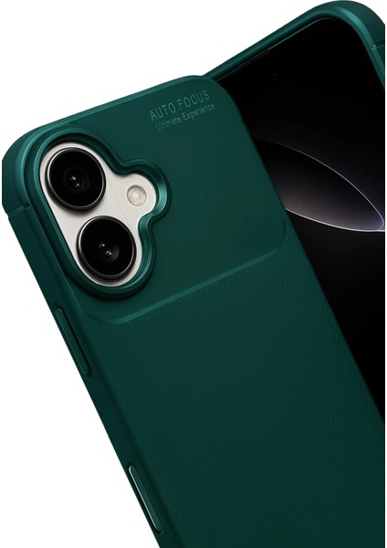 Apple iPhone 17 Karbon Kaplama Auto Focus Kılıf - Sportif&profesyonel Stil - Koyu Yeşil fiyatları