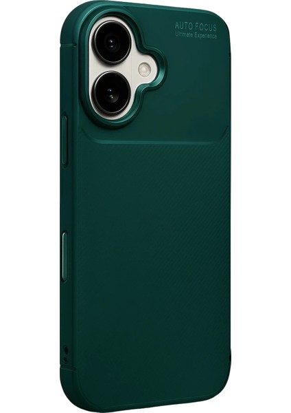 Apple iPhone 17 Karbon Kaplama Auto Focus Kılıf - Sportif&profesyonel Stil - Koyu Yeşil modelleri